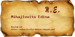 Mihajlovits Edina névjegykártya